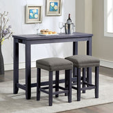 Caerleon 3 Pc. Counter Ht. Set Model Cm3474Bl-Pt-3Pk-Stool By Furniture Of America